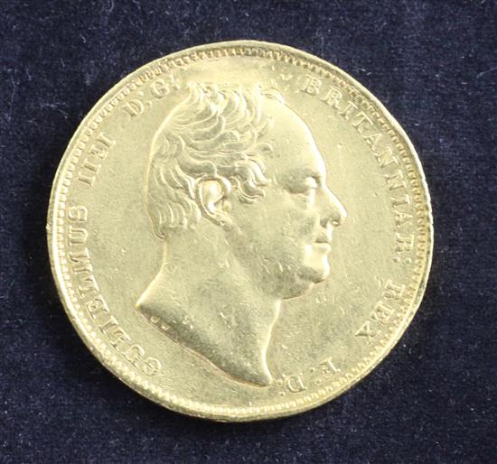 A William IV gold two pounds, 1831, 15.7 grams.